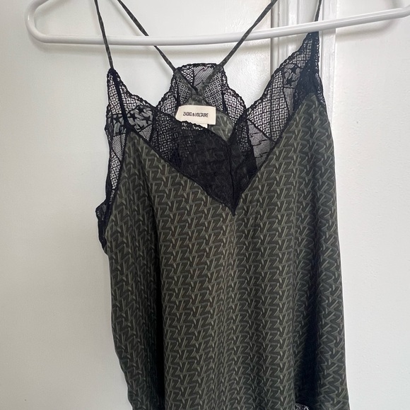 ZADIG & VOLTAIRE
Christy Monogram-print Camisole In Green - Picture 2 of 3